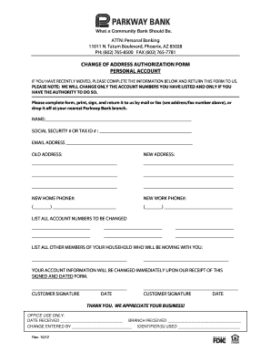 Change of Address Authorization Form