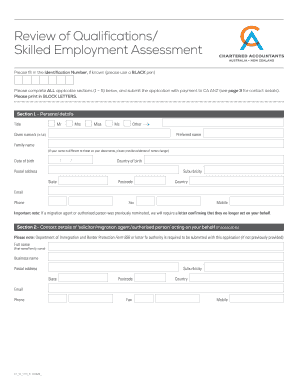 Review of Qualifications/ Skilled Employment Assessment