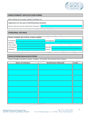 Employment Application Form