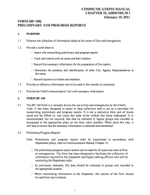 Fire Department Preliminary Progress Report