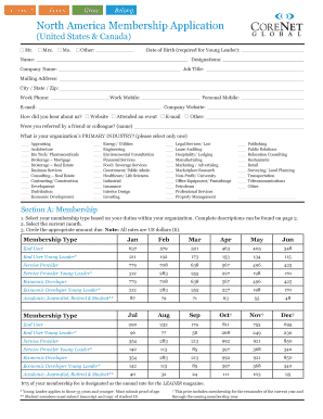 CoreNet Global Membership Application