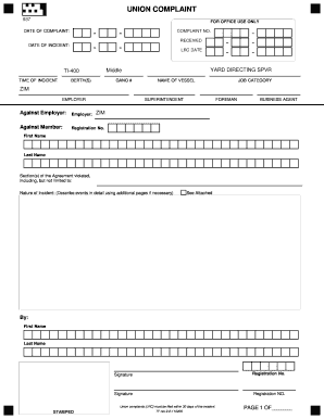 Union Complaint Form