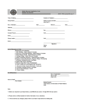 Sabah Museum Guided Tour Application Form