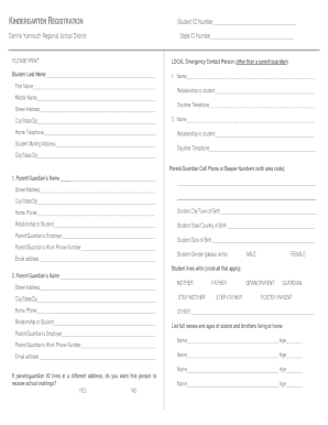Kindergarten Registration Form