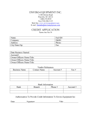 Credit Application Form