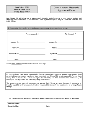 Las Colinas FCU Cross Account Transfer Agreement