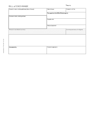 Bill of Exchange Template