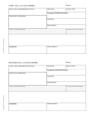Bill of Exchange Template