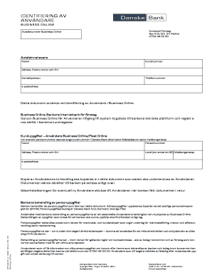 Business Online User Identification Form
