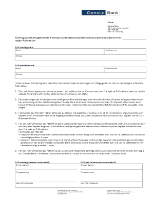 Power of Attorney Amendment for Danske Bank Business Online