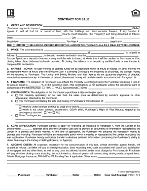 South Carolina Real Estate Purchase Agreement