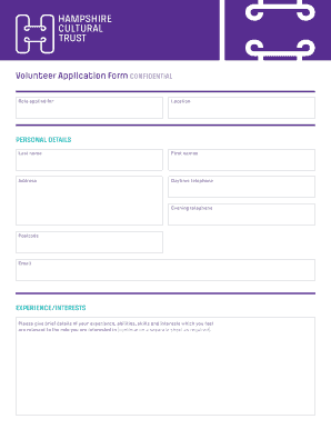 Volunteer Application Form