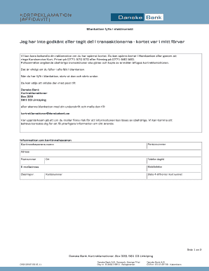 Danske Bank Credit Card Dispute Affidavit