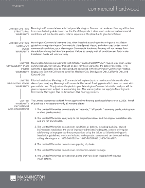 Mannington Commercial Hardwood Warranty