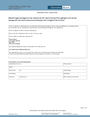 Danske Bank Credit Card Dispute Form