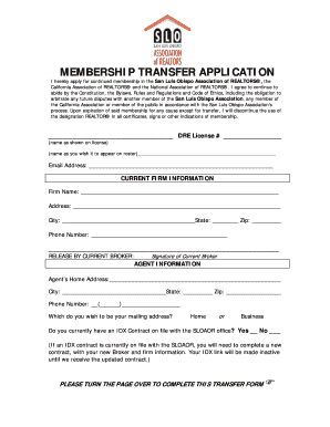 Membership Transfer Application