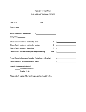 PNC Church Financial Report