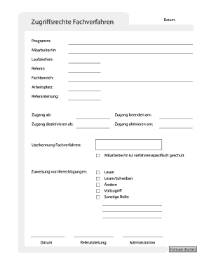 Zugriffsrechte Fachverfahren