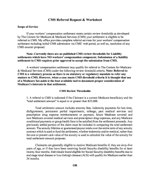 CMS Referral Request & Worksheet