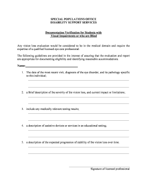 Documentation Verification for Visual Impairments