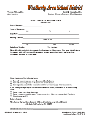 Right-to-Know Request Form