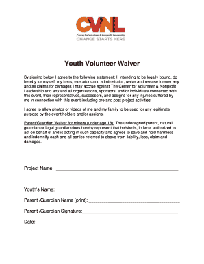 Youth Volunteer Waiver