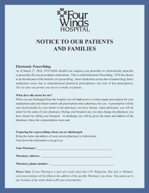 Hospital Notice on Electronic Prescribing