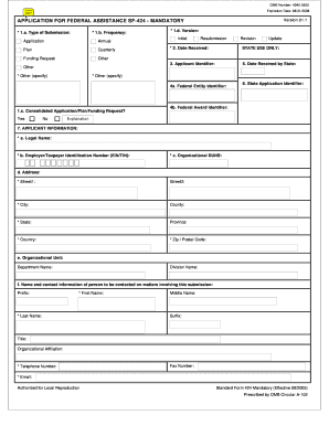 Application for Federal Assistance SF-424