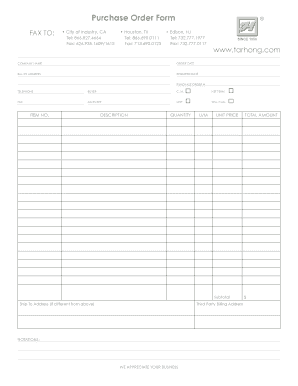 Purchase Order Form