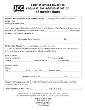 Request for Administration of Medications