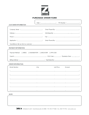 Purchase Order Form