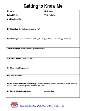 Special Needs Child Care Plan