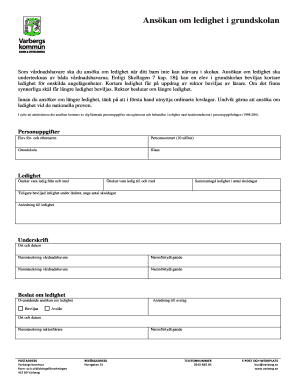 Swedish School Absence Application Form