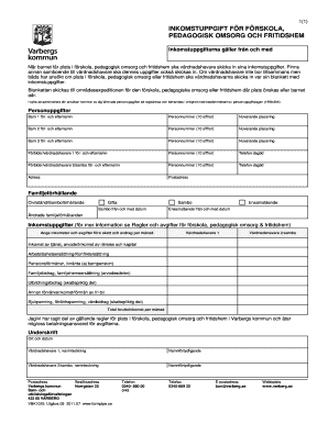 Income Declaration for Preschool