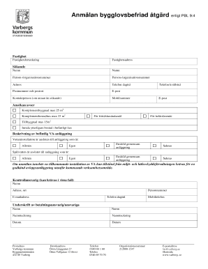 Swedish Building Permit Exemption Application