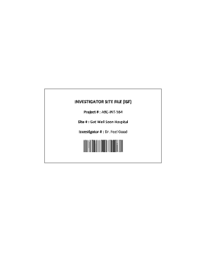 Investigator Site File Template