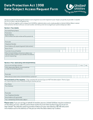 UK Data Subject Access Request Form