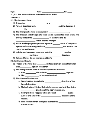 Physics Force and Friction Worksheet