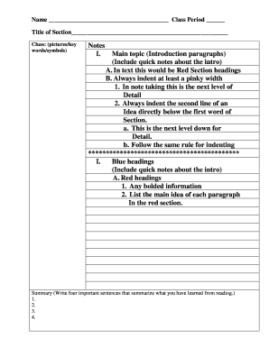 Student Note Taking Guide