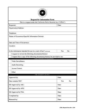 California Public Records Act Request Form