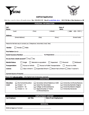 JobFind Application Form