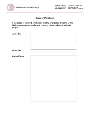 Scope of Work Form