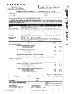Freeman Material Handling Payment Form