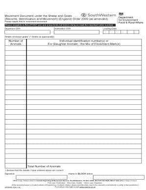 Sheep and Goats Movement Document