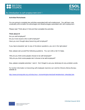 Self-Employment Worksheets