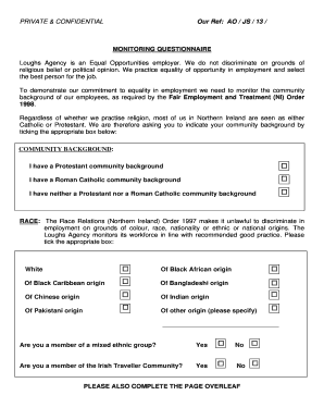 Monitoring Questionnaire