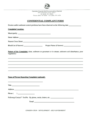 Confidential Complaint Form
