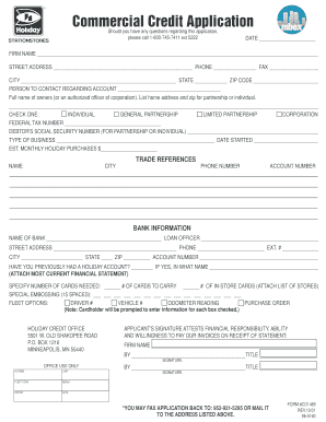 Commercial Credit Application