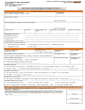 Opening Account Form