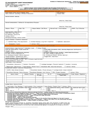 PT SucorInvest Asset Management Opening Account Form